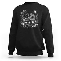Funny Beach Vacation Trash Panda Sweatshirt Summer Raccoon Graphic