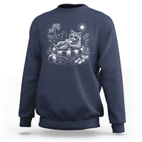 Funny Beach Vacation Trash Panda Sweatshirt Summer Raccoon Graphic