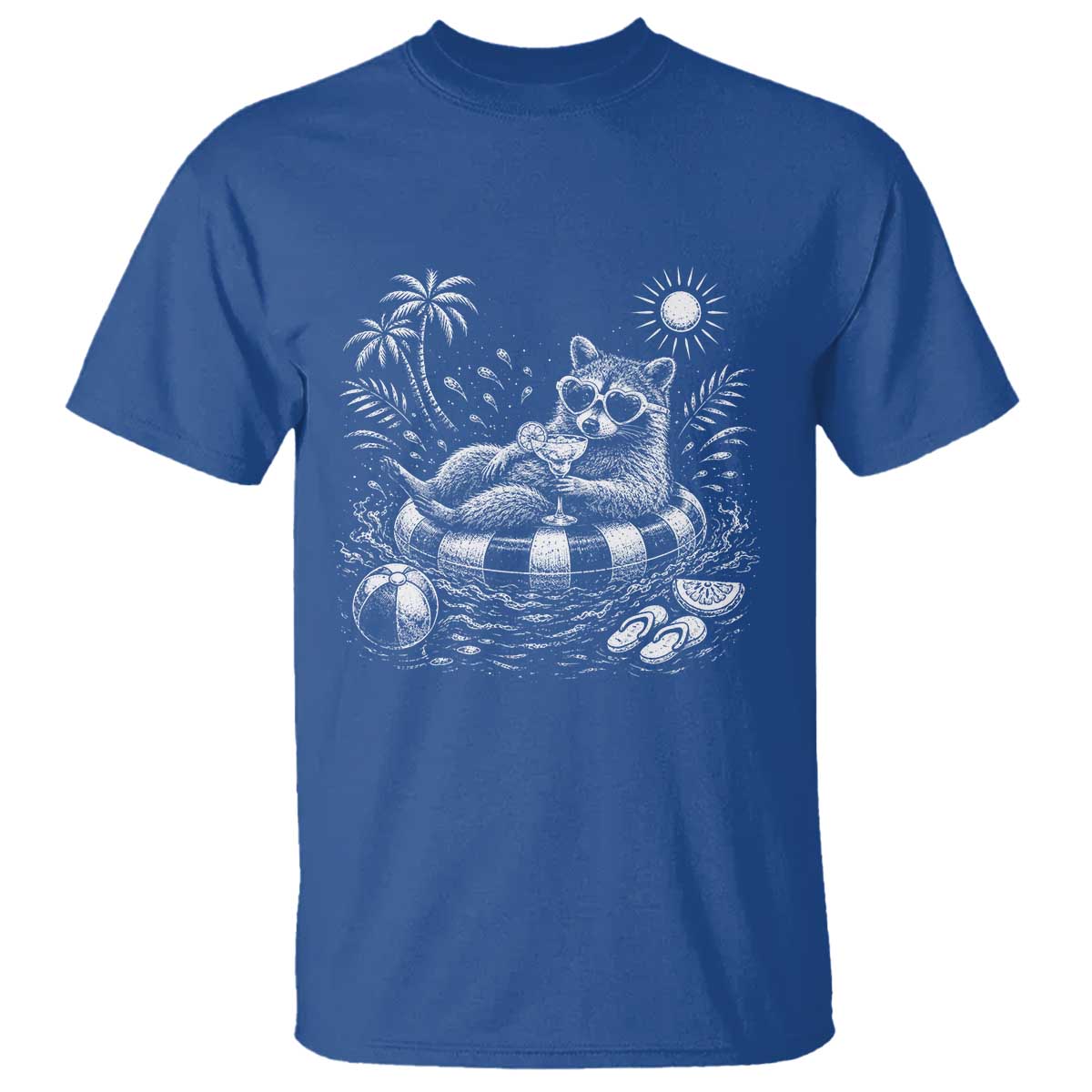 Funny Beach Vacation Trash Panda T Shirt Summer Raccoon Graphic