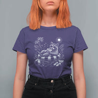 Funny Beach Vacation Trash Panda T Shirt For Women Summer Raccoon Graphic