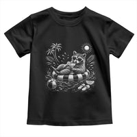 Funny Beach Vacation Trash Panda Toddler T Shirt Summer Raccoon Graphic
