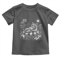 Funny Beach Vacation Trash Panda Toddler T Shirt Summer Raccoon Graphic