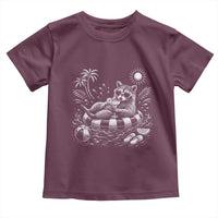 Funny Beach Vacation Trash Panda Toddler T Shirt Summer Raccoon Graphic