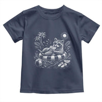 Funny Beach Vacation Trash Panda Toddler T Shirt Summer Raccoon Graphic