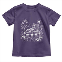 Funny Beach Vacation Trash Panda Toddler T Shirt Summer Raccoon Graphic