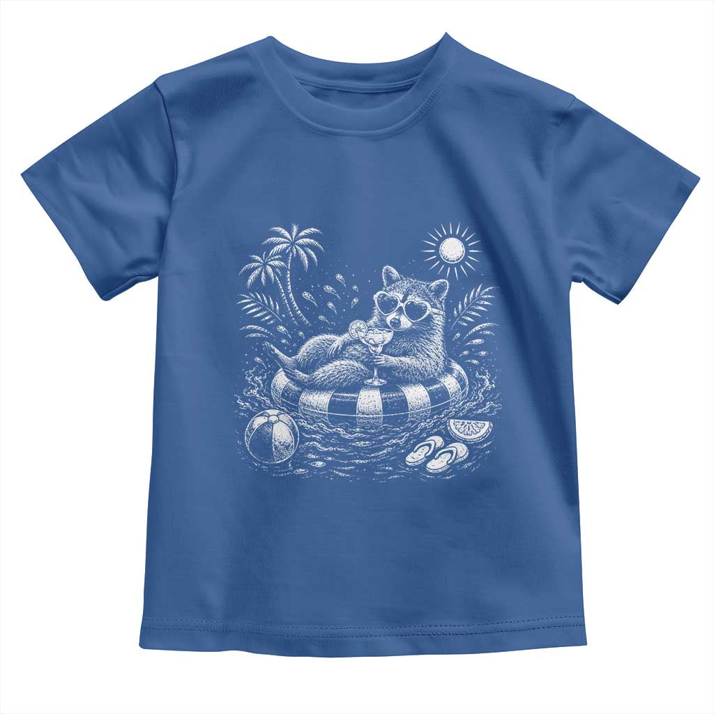 Funny Beach Vacation Trash Panda Toddler T Shirt Summer Raccoon Graphic