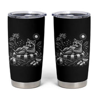 Funny Beach Vacation Trash Panda Tumbler Cup Summer Raccoon Graphic