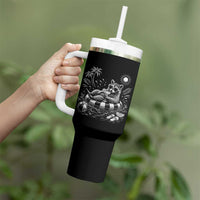Funny Beach Vacation Trash Panda Tumbler With Handle Summer Raccoon Graphic