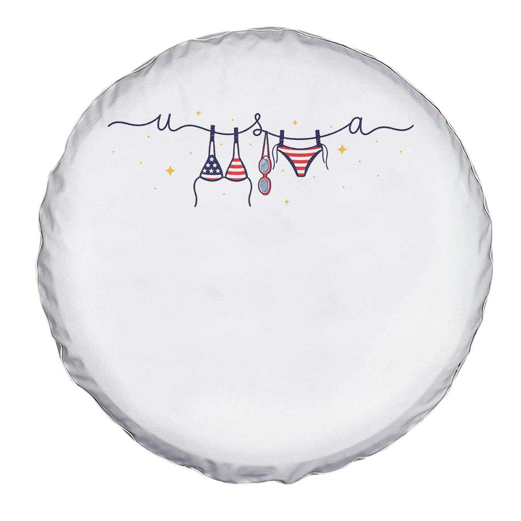 Patriotic American Flag Bikini Spare Tire Cover USA Summer Vacation Gift