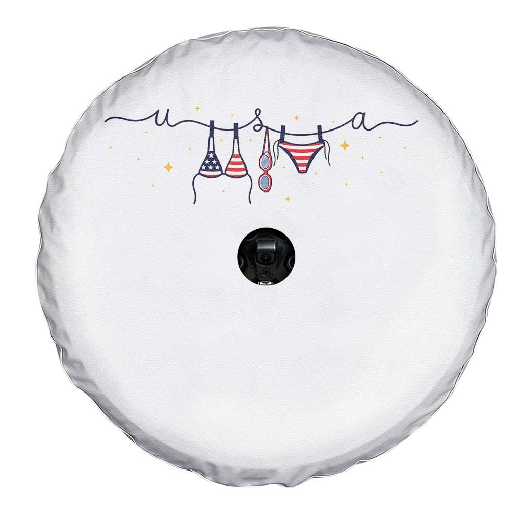 Patriotic American Flag Bikini Spare Tire Cover USA Summer Vacation Gift