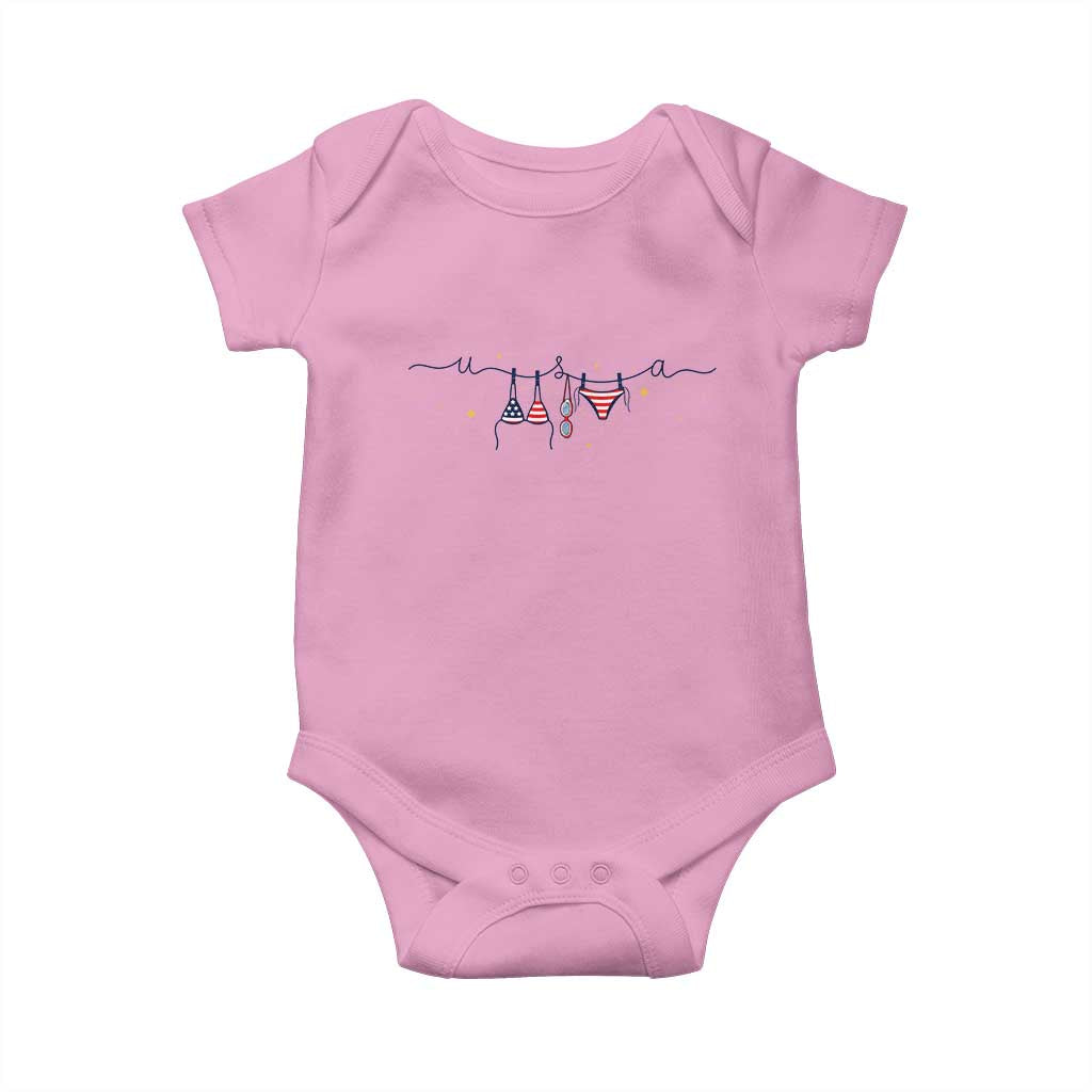 Patriotic American Flag Bikini Baby Onesie USA Summer Vacation Gift