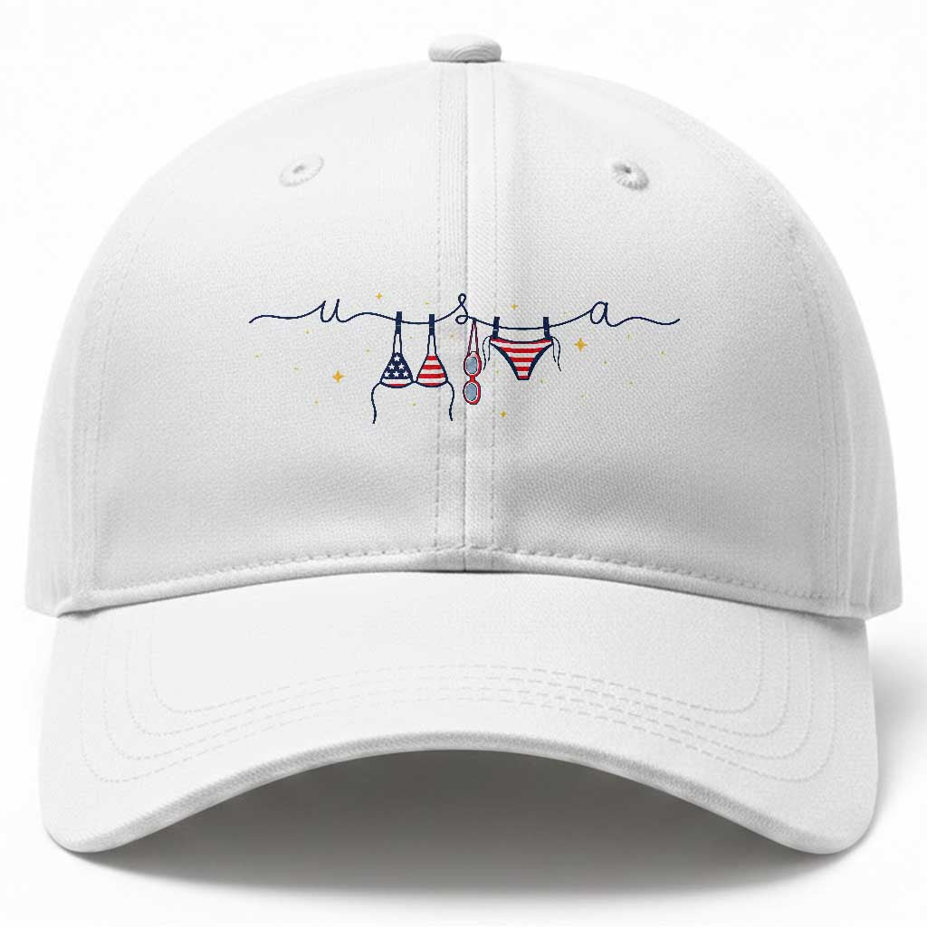 Patriotic American Flag Bikini Baseball Cap USA Summer Vacation Gift