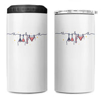 Patriotic American Flag Bikini 4 in 1 Can Cooler Tumbler USA Summer Vacation Gift