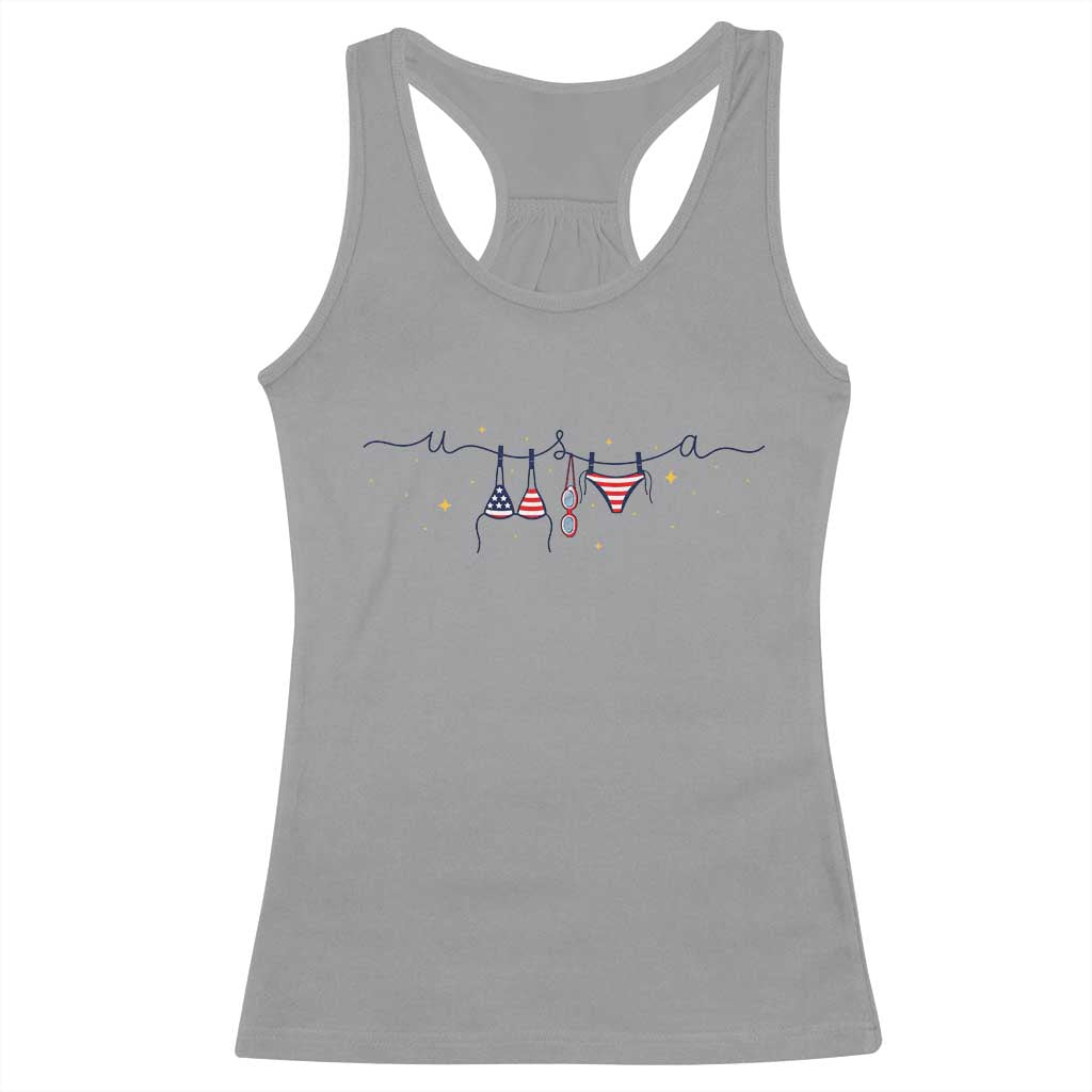 Patriotic American Flag Bikini Racerback Tank Top USA Summer Vacation Gift