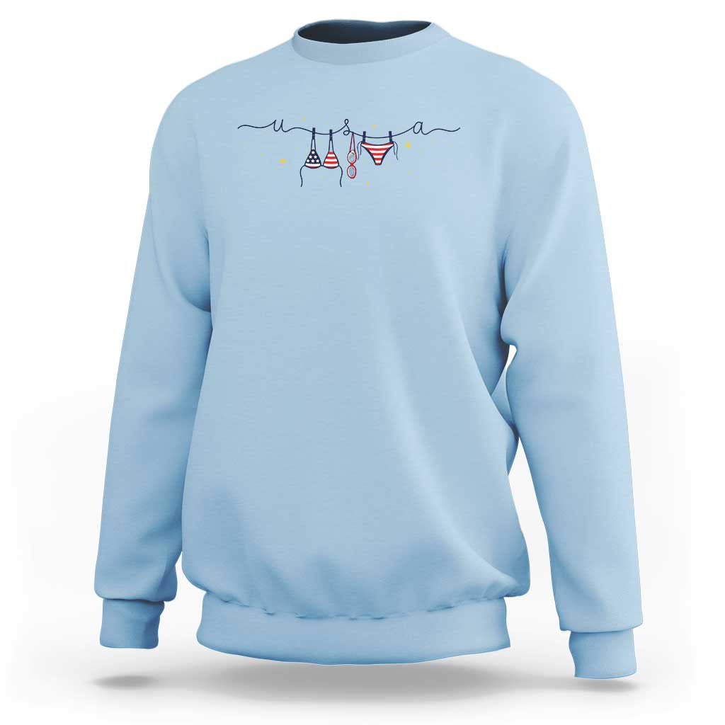 Patriotic American Flag Bikini Sweatshirt USA Summer Vacation Gift