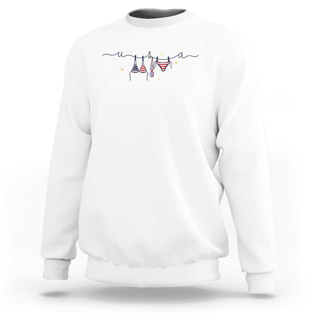 Patriotic American Flag Bikini Sweatshirt USA Summer Vacation Gift