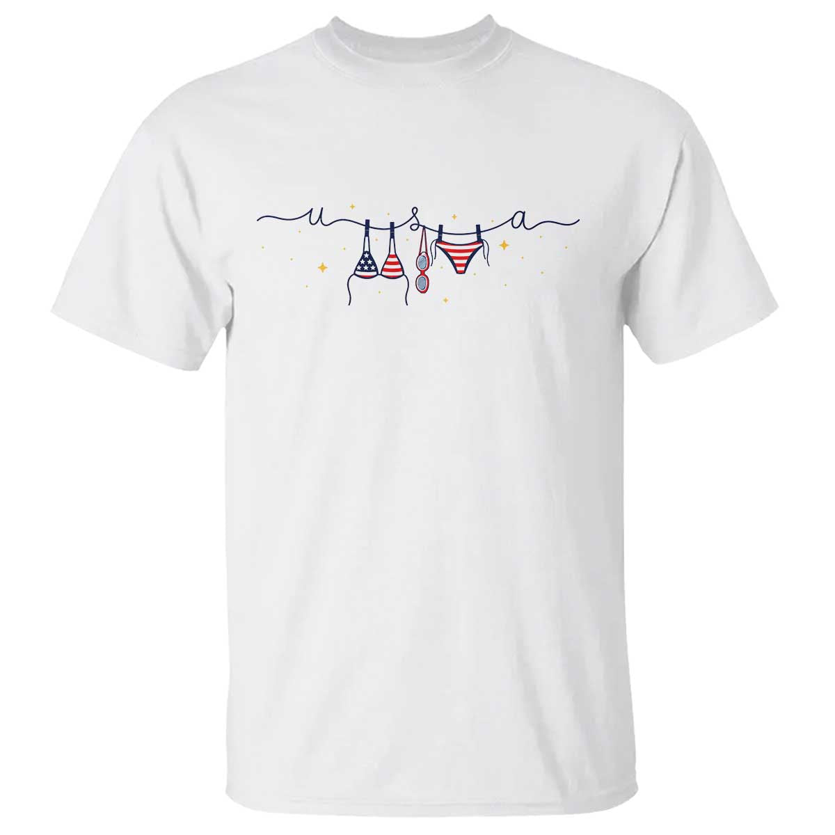Patriotic American Flag Bikini T Shirt USA Summer Vacation Gift