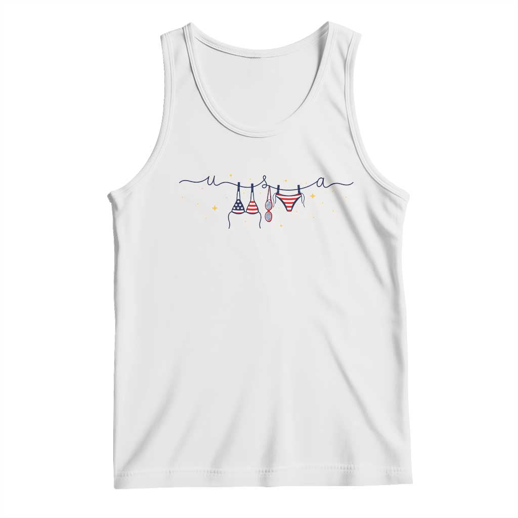 Patriotic American Flag Bikini Tank Top USA Summer Vacation Gift