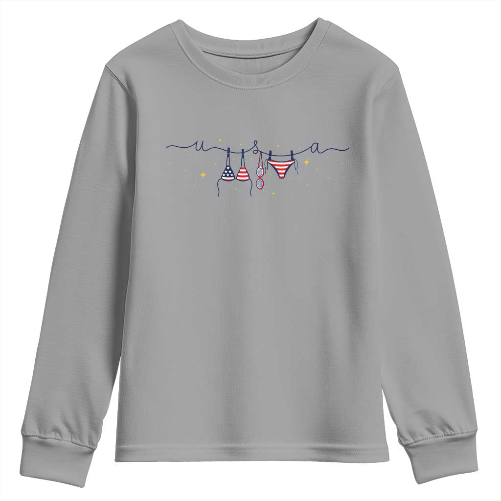 Patriotic American Flag Bikini Youth Sweatshirt USA Summer Vacation Gift