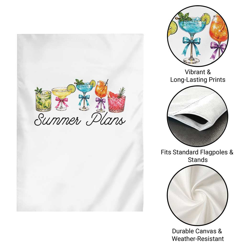 Funny Summer Plans Garden Flag Refreshing Tropical Cocktail Lover Gift