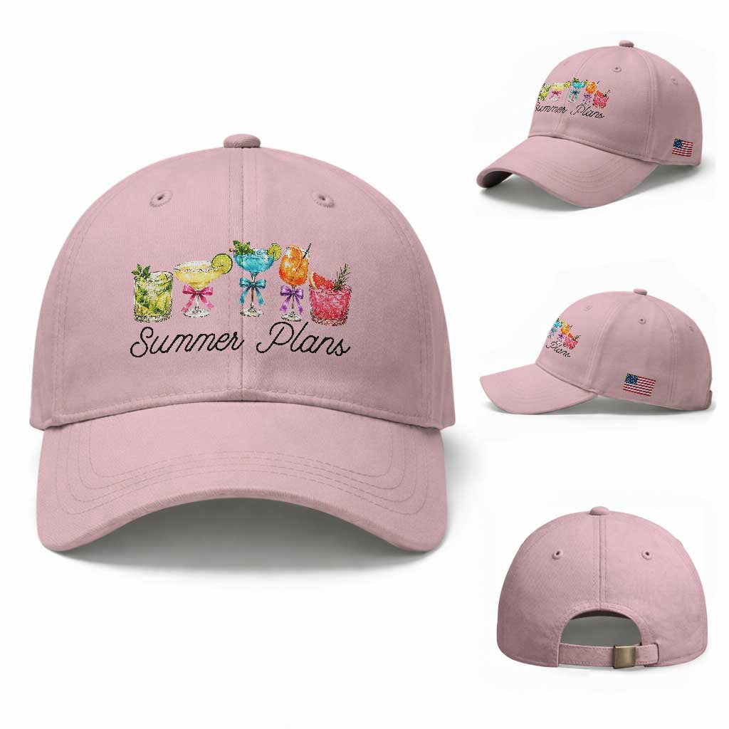 Funny Summer Plans Baseball Cap Refreshing Tropical Cocktail Lover Gift