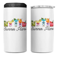 Funny Summer Plans 4 in 1 Can Cooler Tumbler Refreshing Tropical Cocktail Lover Gift