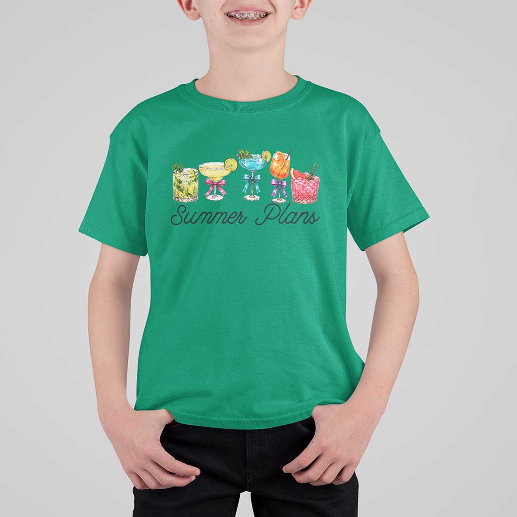 Funny Summer Plans T Shirt For Kid Refreshing Tropical Cocktail Lover Gift