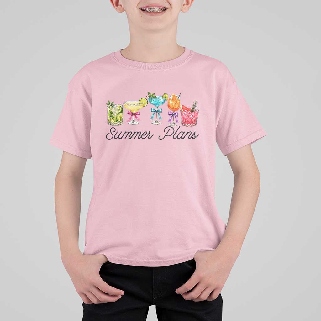 Funny Summer Plans T Shirt For Kid Refreshing Tropical Cocktail Lover Gift