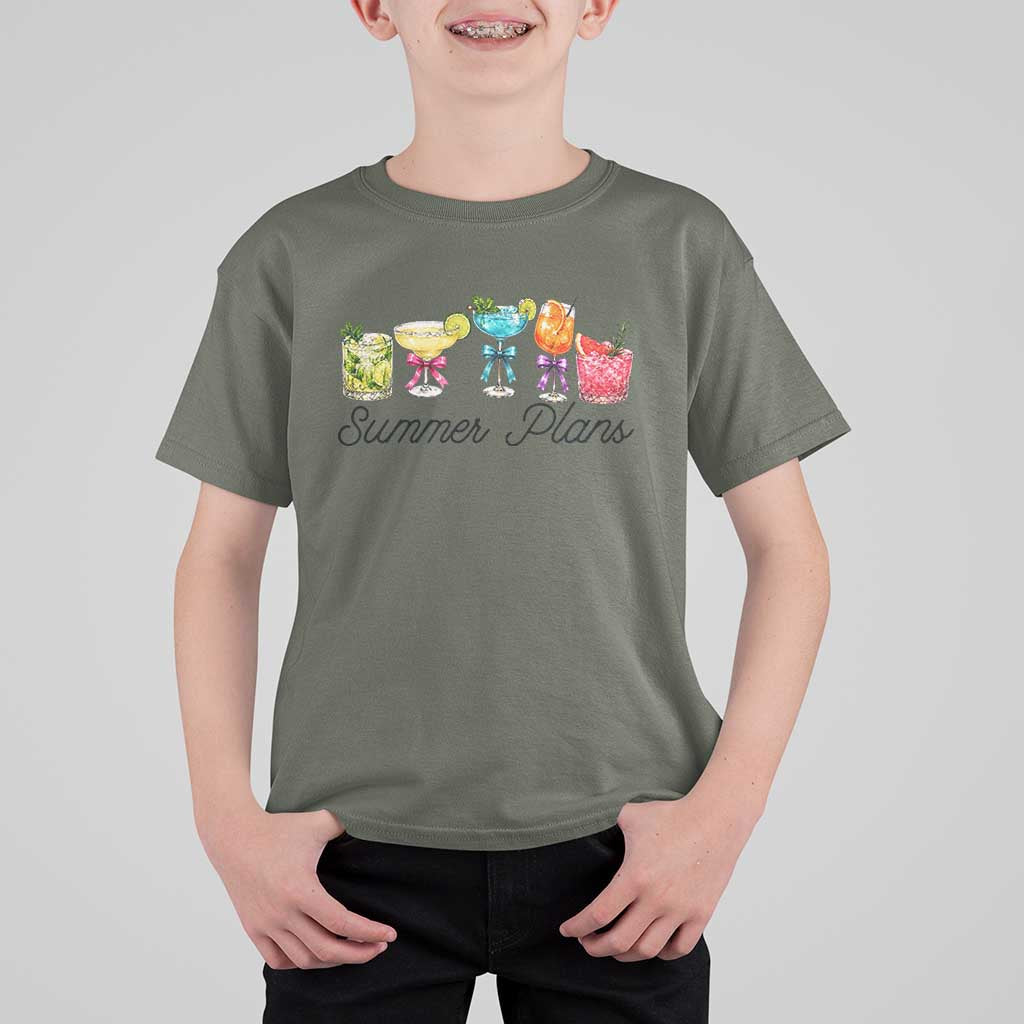 Funny Summer Plans T Shirt For Kid Refreshing Tropical Cocktail Lover Gift