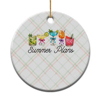 Funny Summer Plans Ceramic Ornament Refreshing Tropical Cocktail Lover Gift