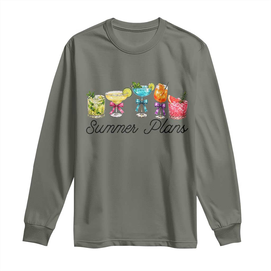 Funny Summer Plans Long Sleeve Shirt Refreshing Tropical Cocktail Lover Gift