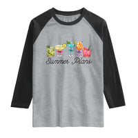 Funny Summer Plans Raglan Shirt Refreshing Tropical Cocktail Lover Gift