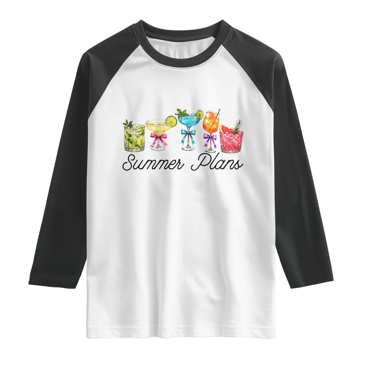 Funny Summer Plans Raglan Shirt Refreshing Tropical Cocktail Lover Gift