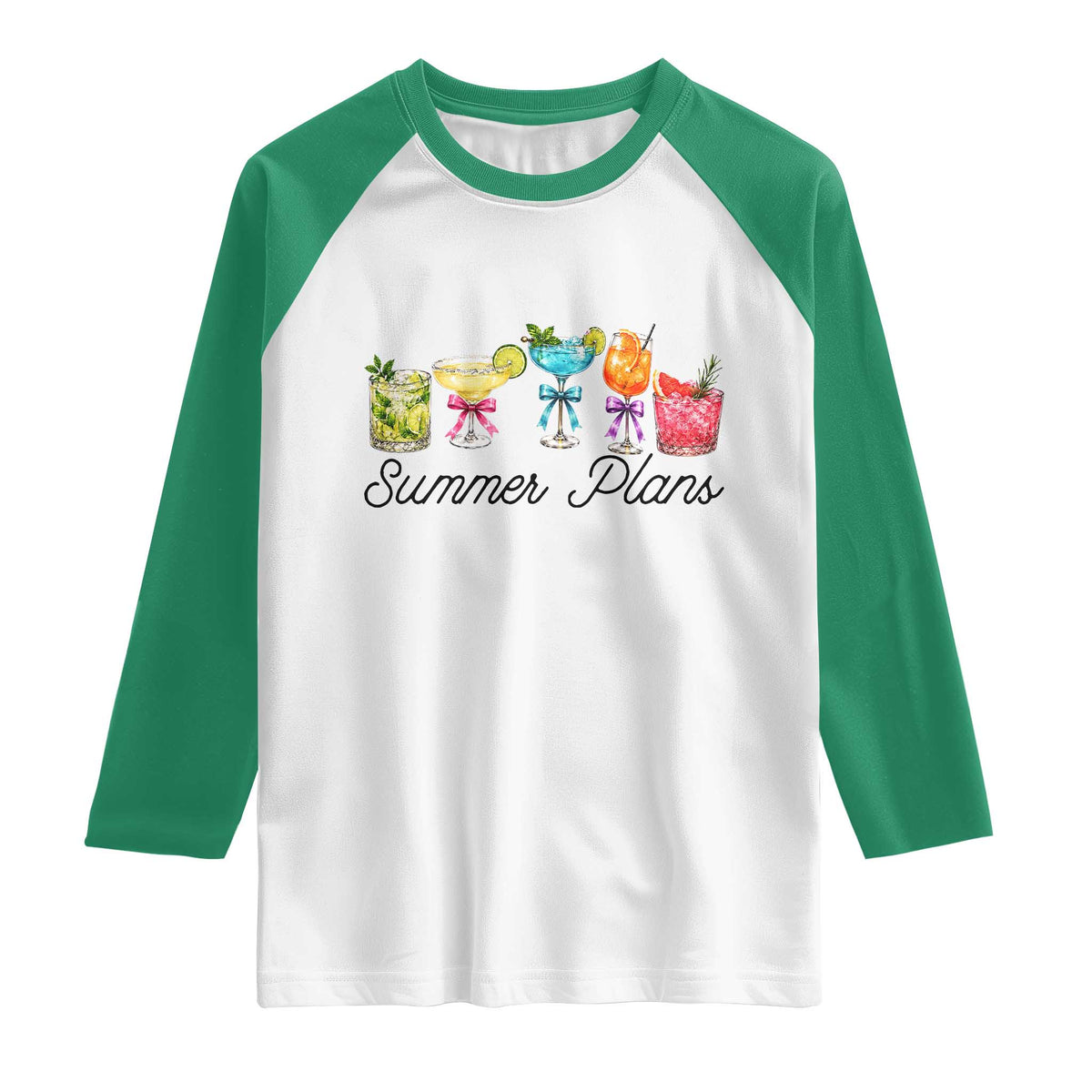 Funny Summer Plans Raglan Shirt Refreshing Tropical Cocktail Lover Gift
