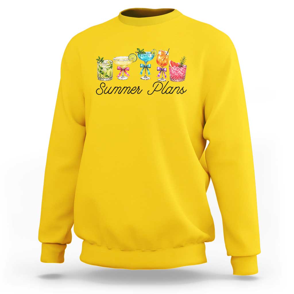 Funny Summer Plans Sweatshirt Refreshing Tropical Cocktail Lover Gift