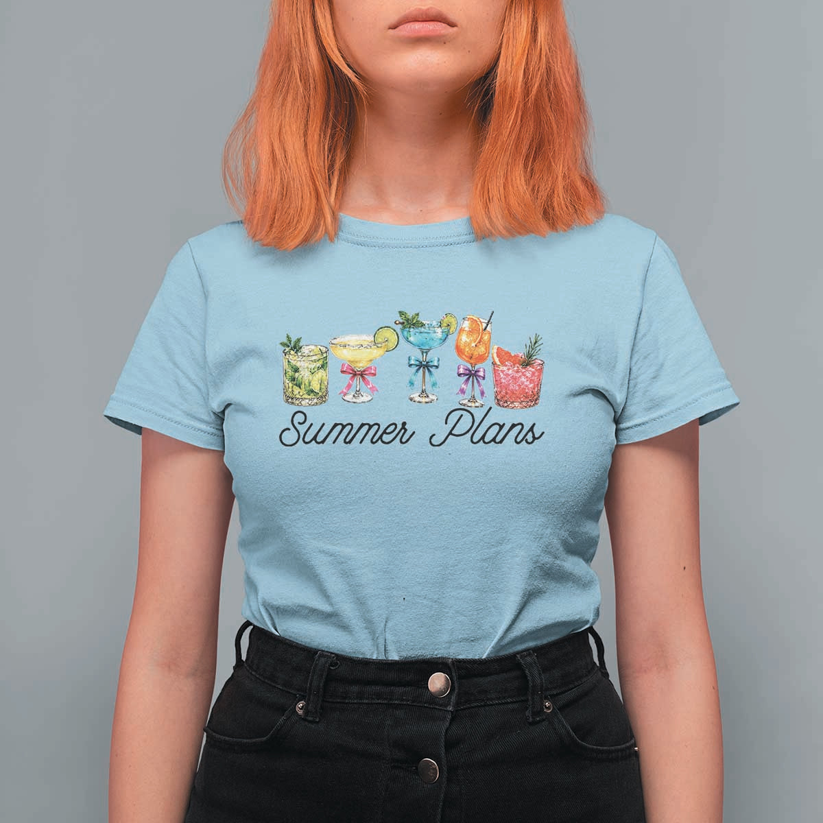Funny Summer Plans T Shirt For Women Refreshing Tropical Cocktail Lover Gift
