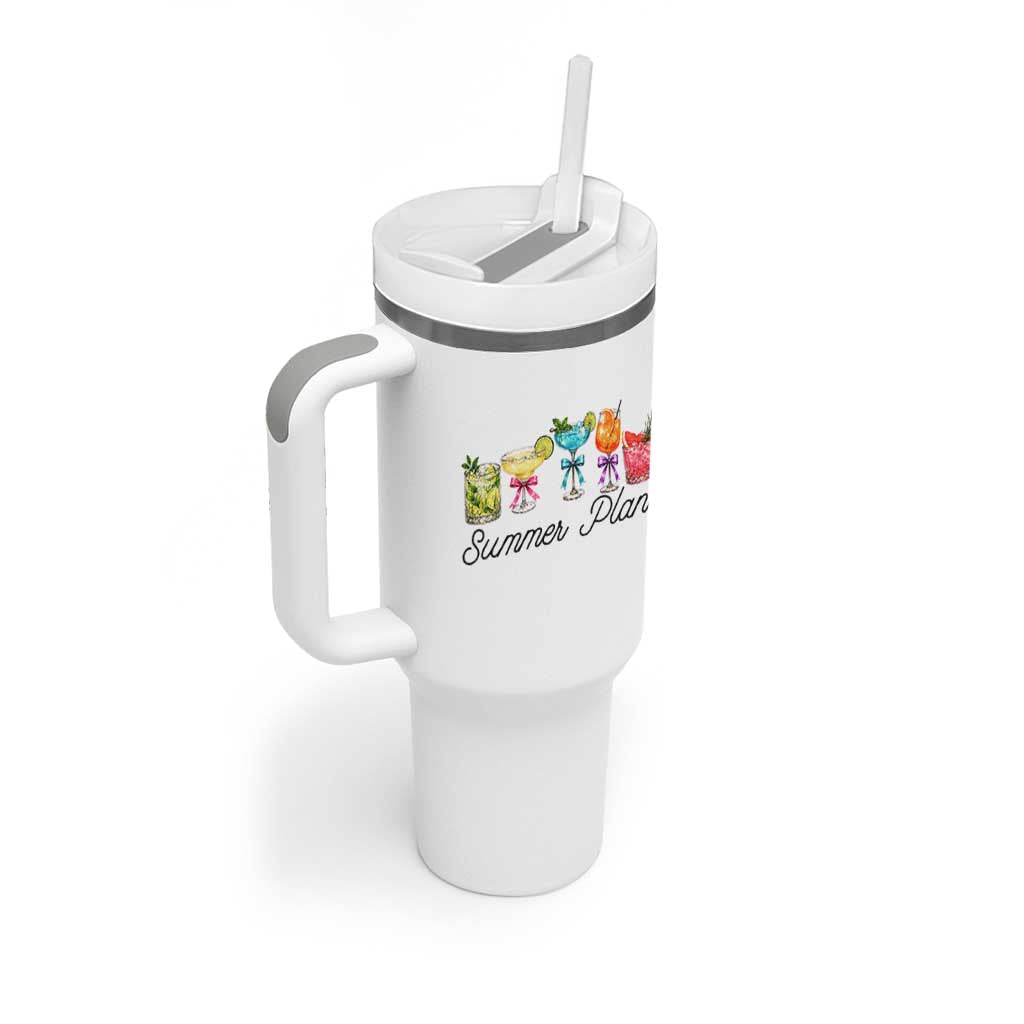 Funny Summer Plans Tumbler With Handle Refreshing Tropical Cocktail Lover Gift