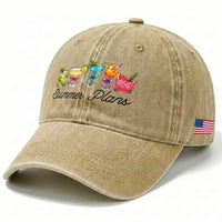 Funny Summer Plans Washed Cotton Baseball Cap Refreshing Tropical Cocktail Lover Gift