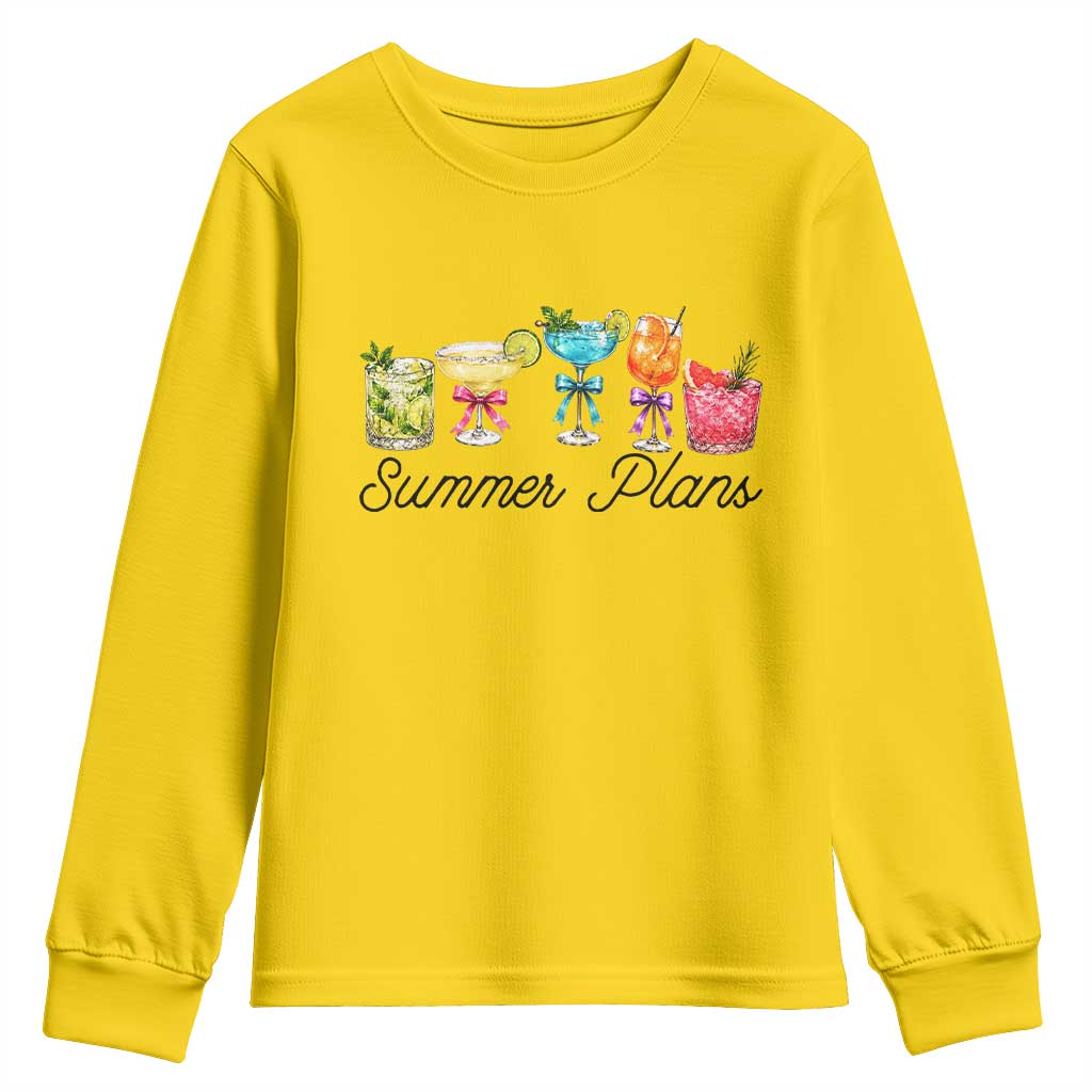 Funny Summer Plans Youth Sweatshirt Refreshing Tropical Cocktail Lover Gift