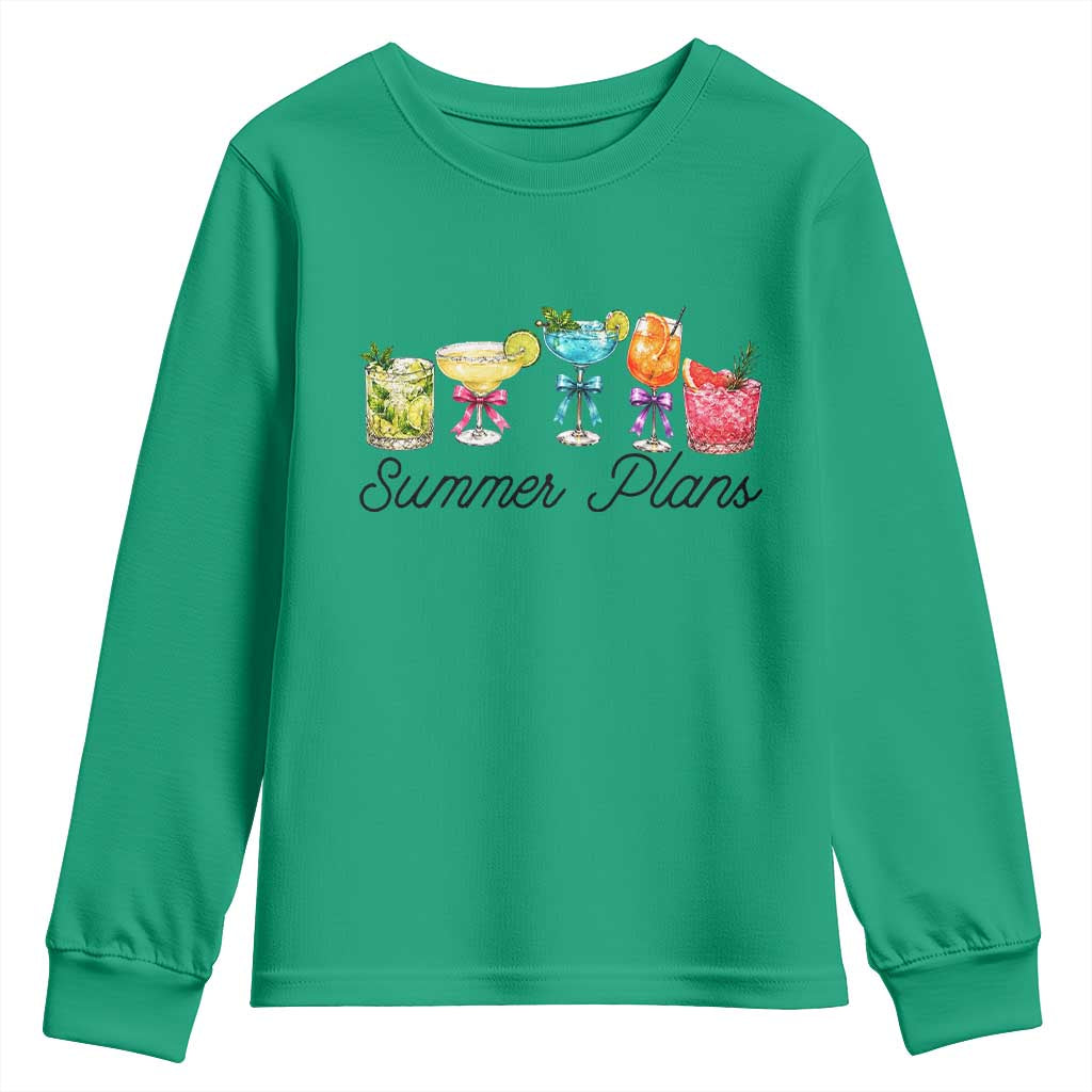 Funny Summer Plans Youth Sweatshirt Refreshing Tropical Cocktail Lover Gift