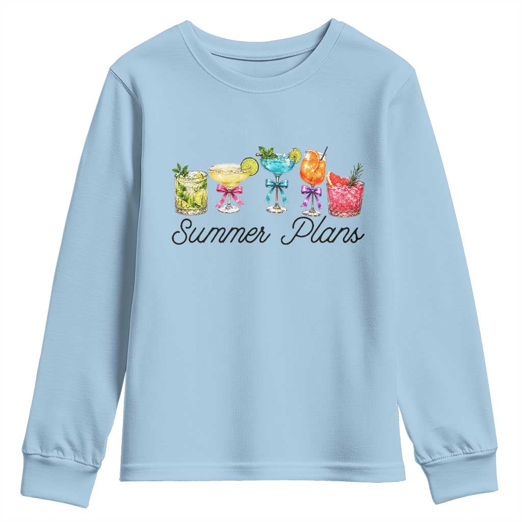 Funny Summer Plans Youth Sweatshirt Refreshing Tropical Cocktail Lover Gift