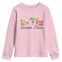 Funny Summer Plans Youth Sweatshirt Refreshing Tropical Cocktail Lover Gift