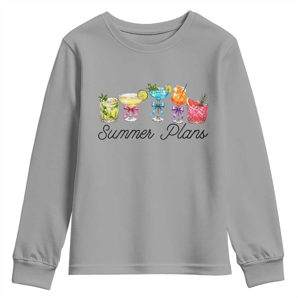 Funny Summer Plans Youth Sweatshirt Refreshing Tropical Cocktail Lover Gift