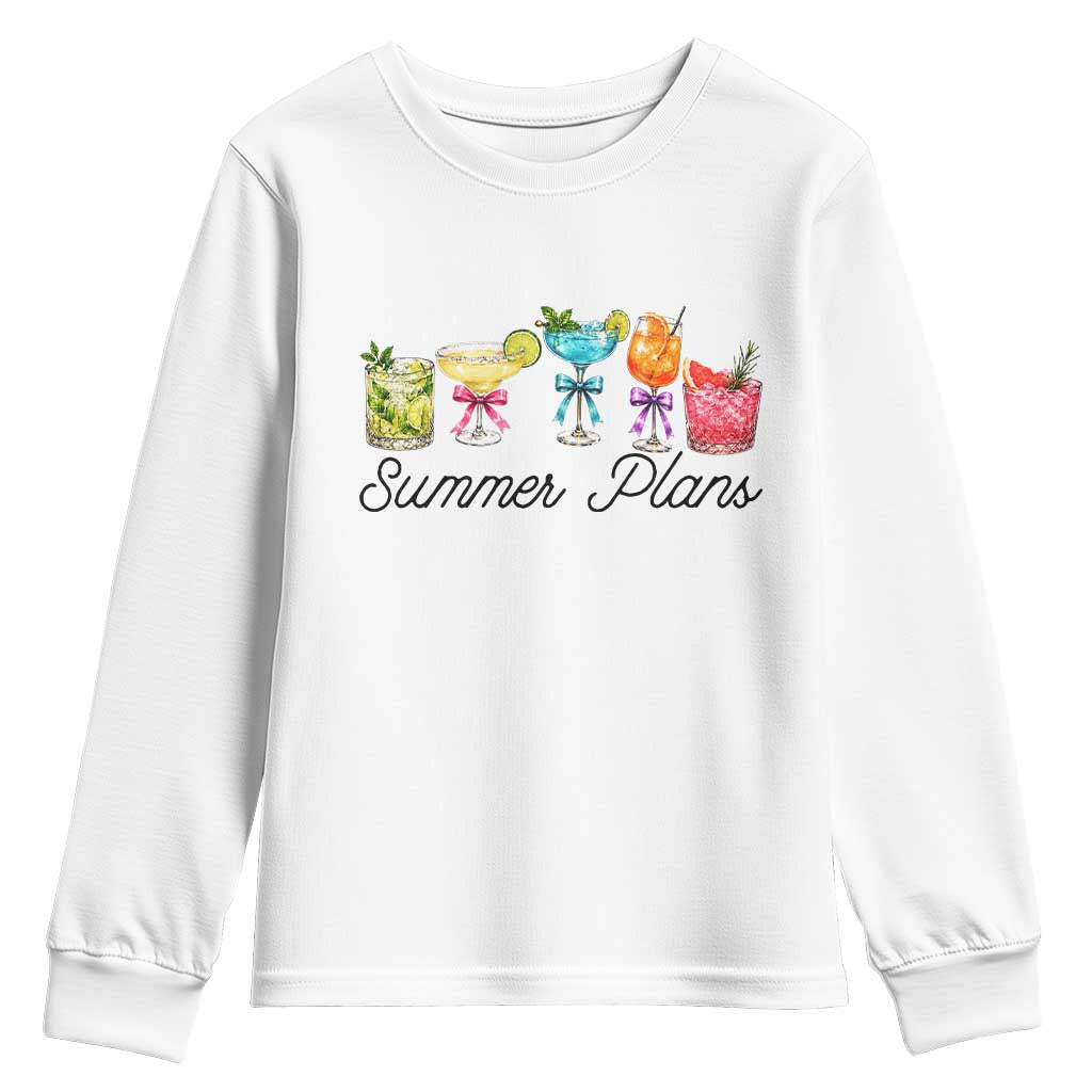Funny Summer Plans Youth Sweatshirt Refreshing Tropical Cocktail Lover Gift