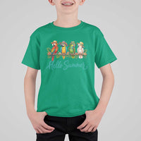 Hello Summer Parrots T Shirt For Kid Tropical Beach Vacation Graphic