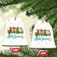 Hello Summer Parrots Ceramic Ornament Tropical Beach Vacation Graphic