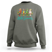 Hello Summer Parrots Sweatshirt Tropical Beach Vacation Graphic