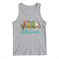 Hello Summer Parrots Tank Top Tropical Beach Vacation Graphic