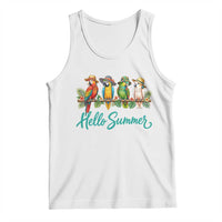 Hello Summer Parrots Tank Top Tropical Beach Vacation Graphic