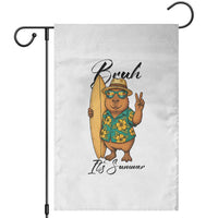 Bruh Its Summer Garden Flag Funny Capybara Surfer Beach Vacation Gift